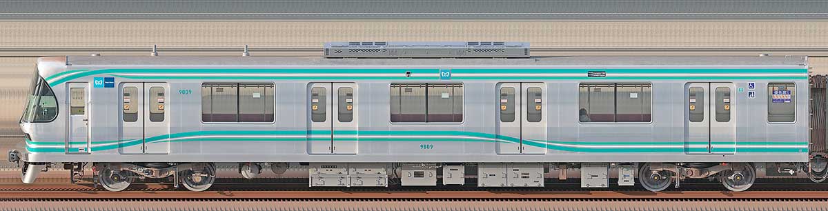 東京メトロ9000系リニューアル車9809海側の側面写真