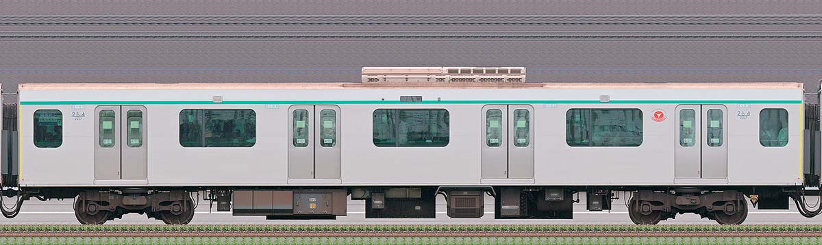 東急2020系デハ2227山側の側面写真