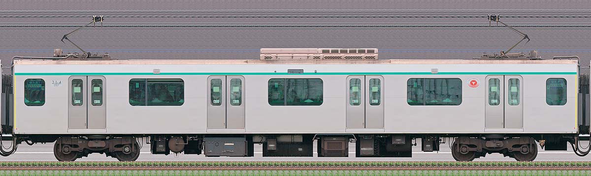東急2020系デハ2327山側の側面写真