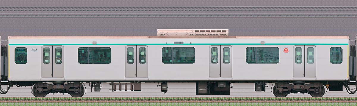 東急2020系サハ2527山側の側面写真