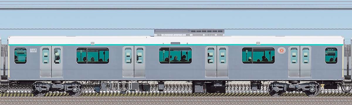 東急2020系サハ2738（慣性軌道検測装置搭載車）山側の側面写真