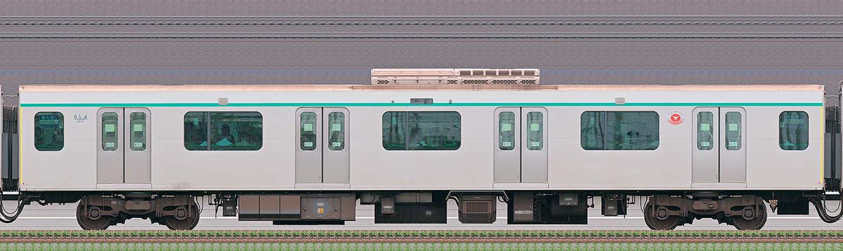 東急2020系デハ2827山側の側面写真