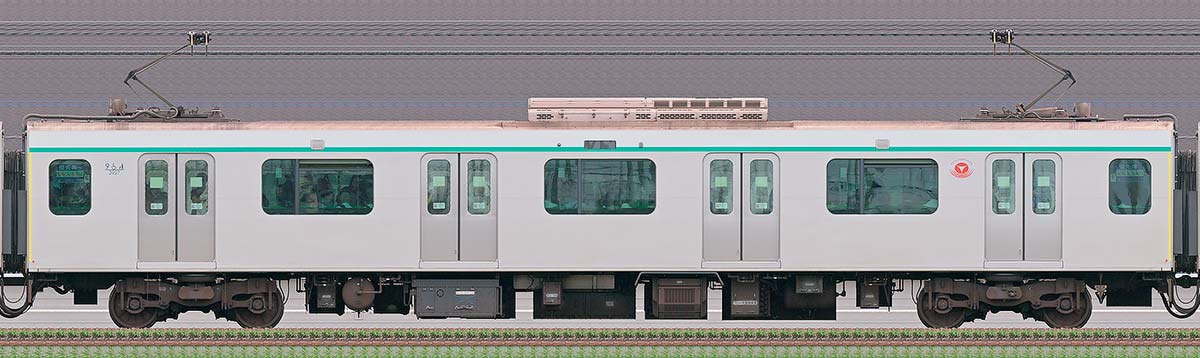 東急2020系デハ2927山側の側面写真