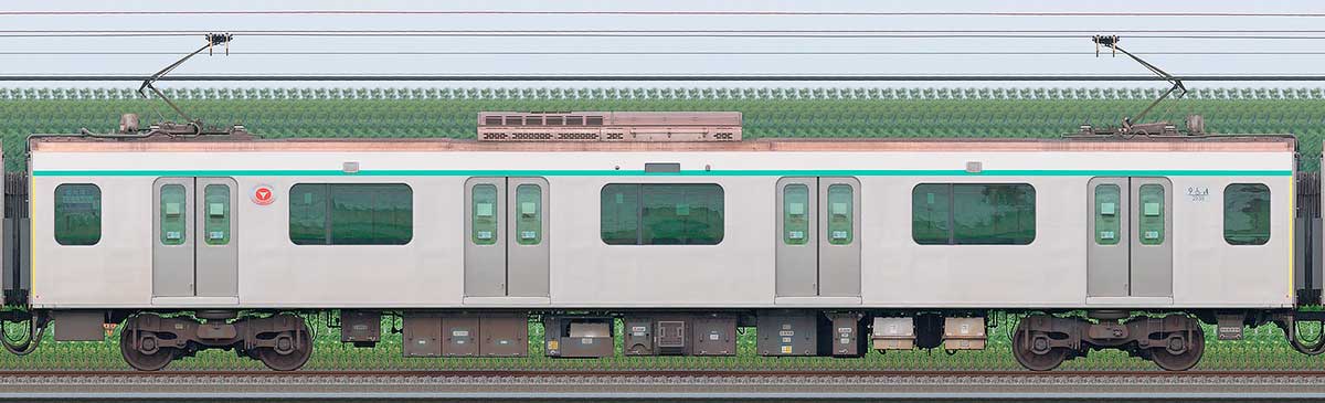 東急2020系デハ2938(2025年撮影)海側の側面写真