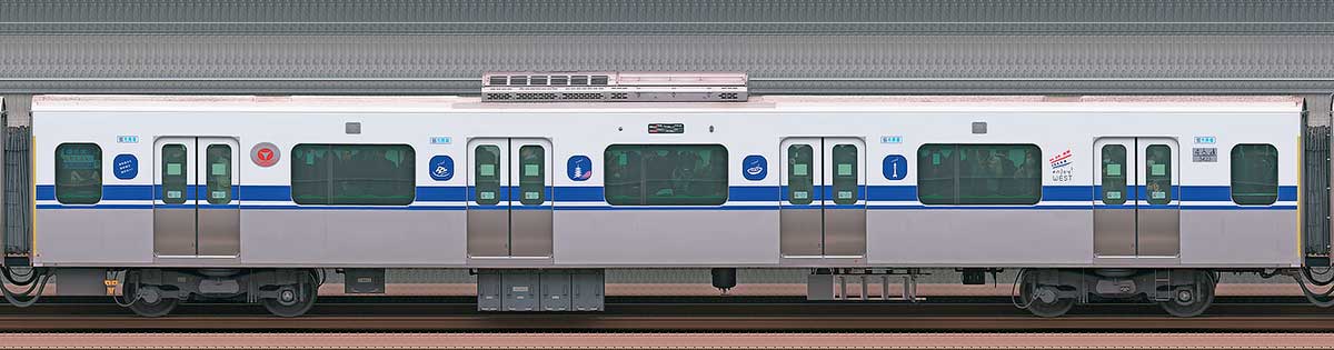 東急3020系サハ3423「新幹線デザインラッピングトレイン」海側の側面写真