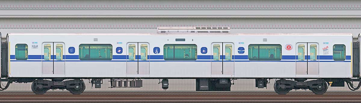 東急3020系サハ3423「新幹線デザインラッピングトレイン」山側の側面写真