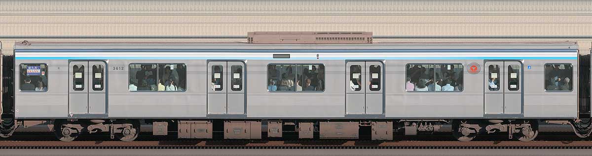 東急3000系サハ3612(リニューアル車)海側の側面写真