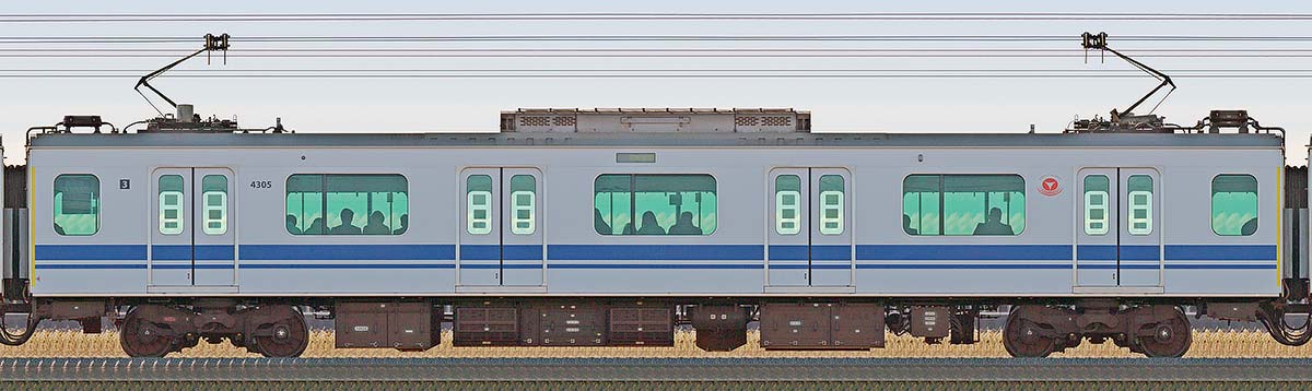 東急電鉄5050系4000番台「新幹線デザインラッピングトレイン」デハ4305海側の側面写真