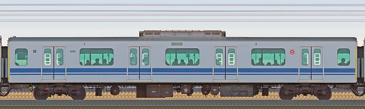 東急電鉄5050系4000番台「新幹線デザインラッピングトレイン」サハ4505海側の側面写真