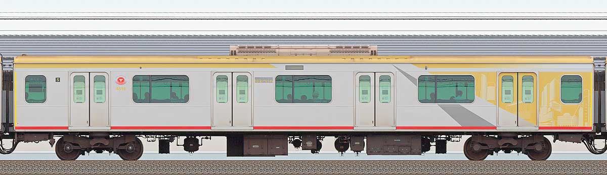 東急5050系4000番台サハ4510「Shibuya Hikarie号」海側の側面写真