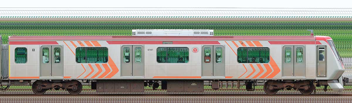 東急6000系クハ6101海側の側面写真