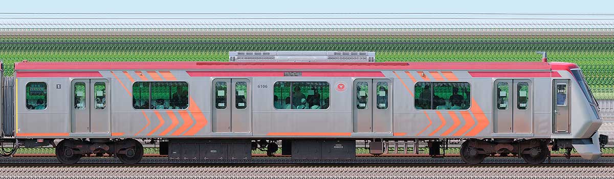 東急6000系クハ6106海側の側面写真