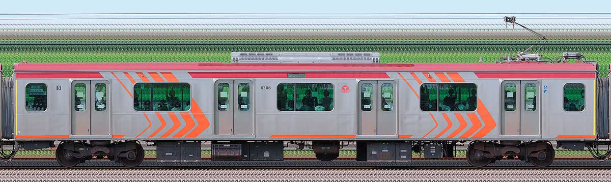 東急6000系デハ6306海側の側面写真