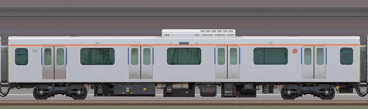 東急6020系デハ6351山側の側面写真