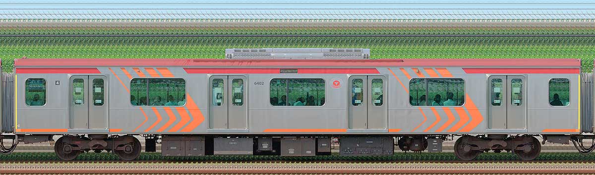 東急6000系サハ6402海側の側面写真