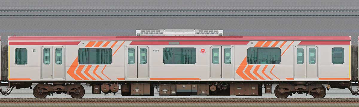 東急6000系サハ6402山側の側面写真