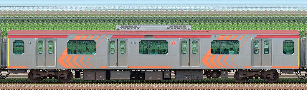 東急6000系デハ6502海側の側面写真