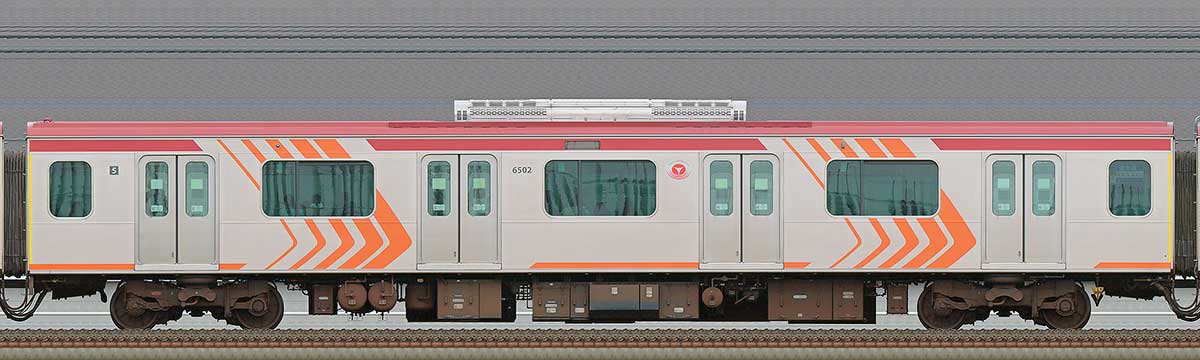 東急6000系デハ6502山側の側面写真