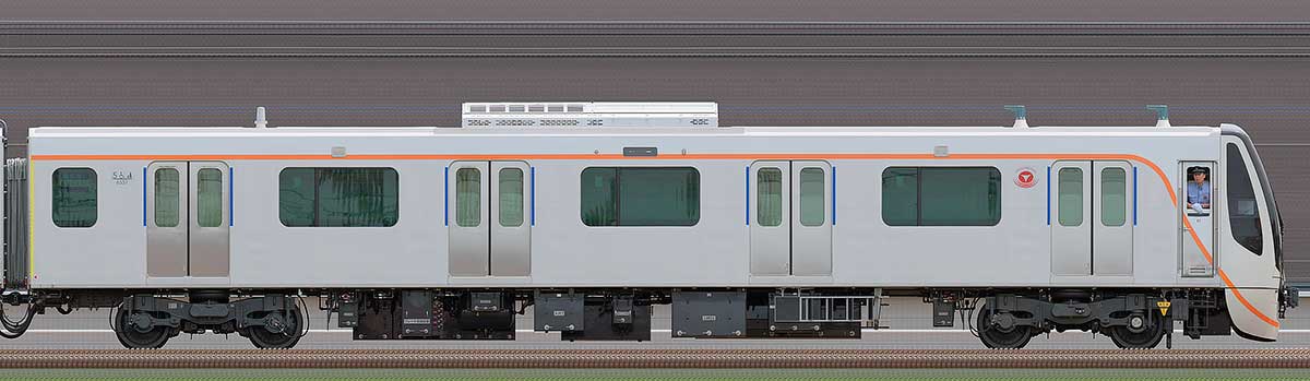 東急6020系クハ6551山側の側面写真