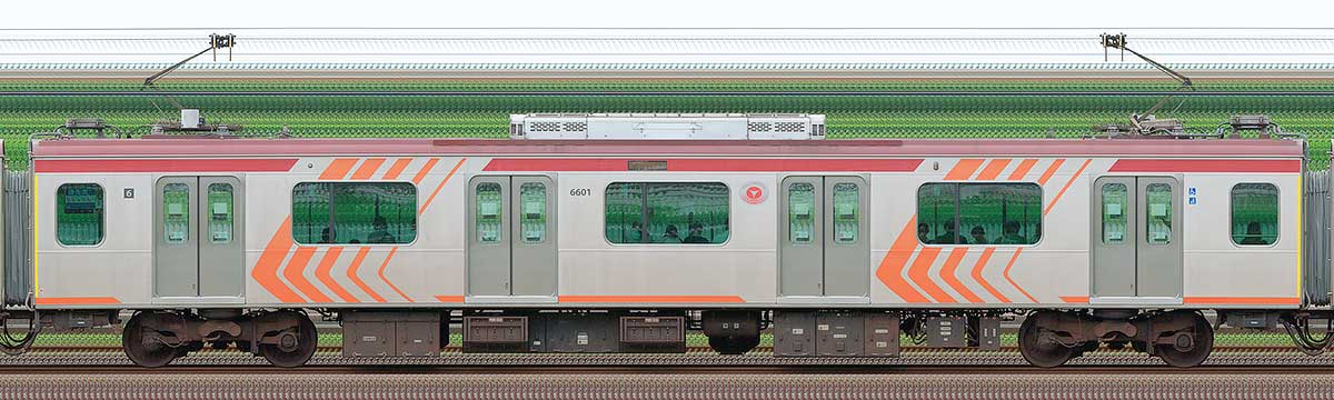 東急6000系デハ6601海側の側面写真