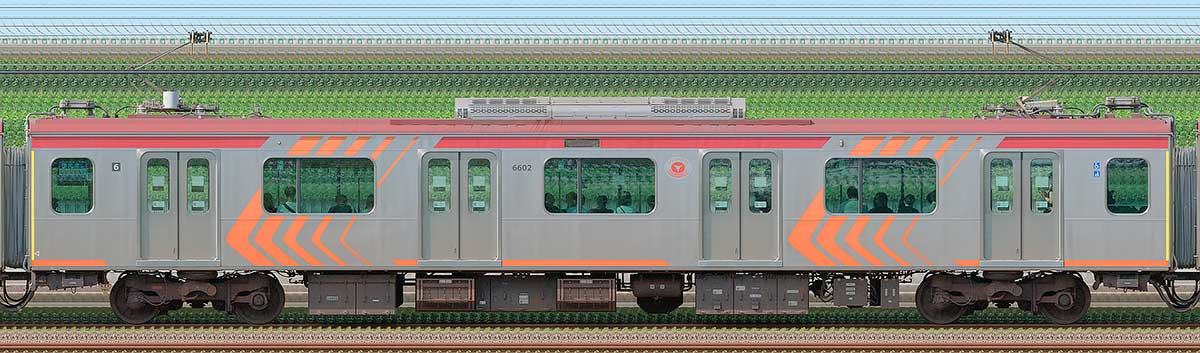 東急6000系デハ6602海側の側面写真