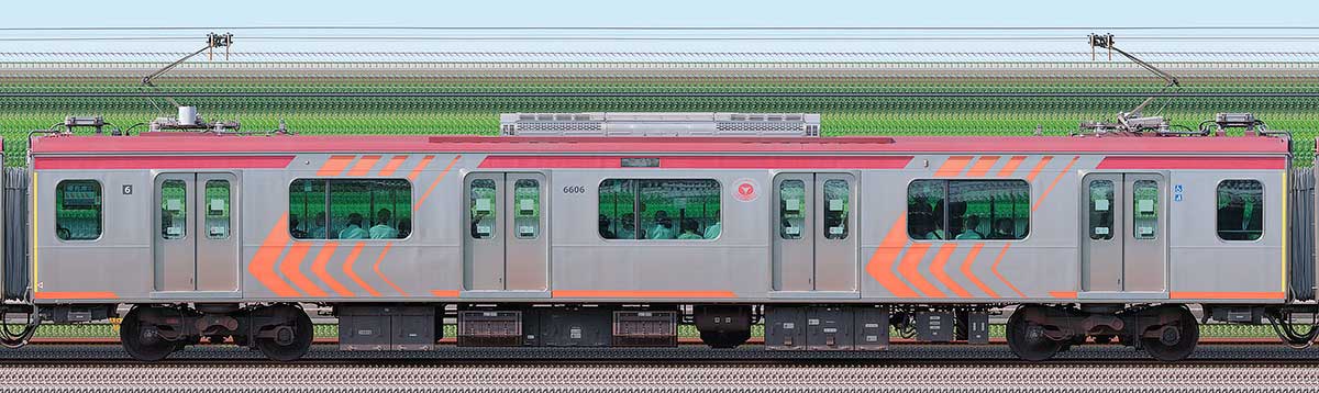 東急6000系デハ6606海側の側面写真