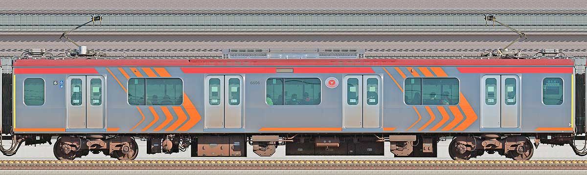 東急6000系デハ6606山側の側面写真
