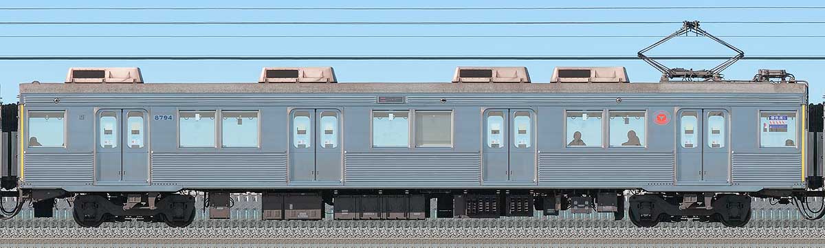 東急8500系デハ8794の側面写真｜RailFile.jp｜鉄道車両サイドビューの図鑑