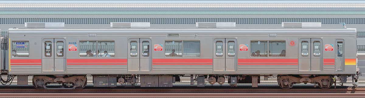 東急9000系クハ9108山側の側面写真