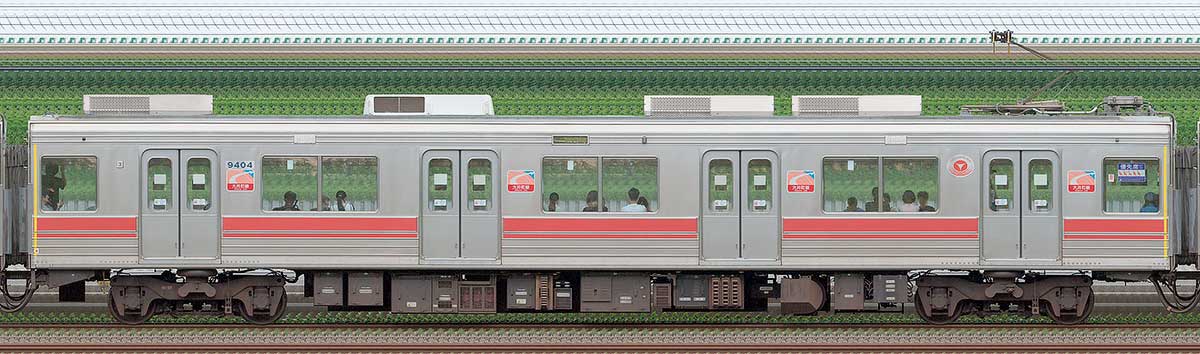 東急9000系デハ9404海側の側面写真