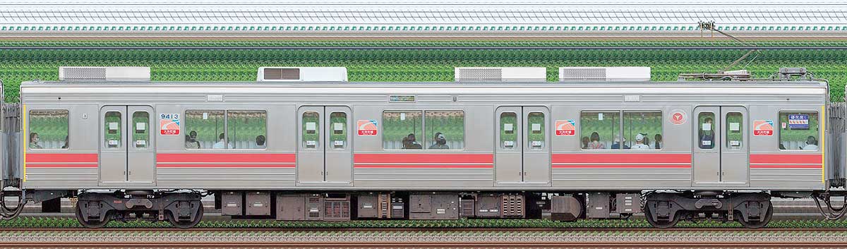 東急9000系デハ9413海側の側面写真