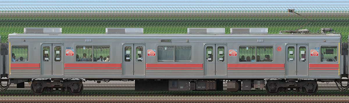 東急9000系デハ9601海側の側面写真