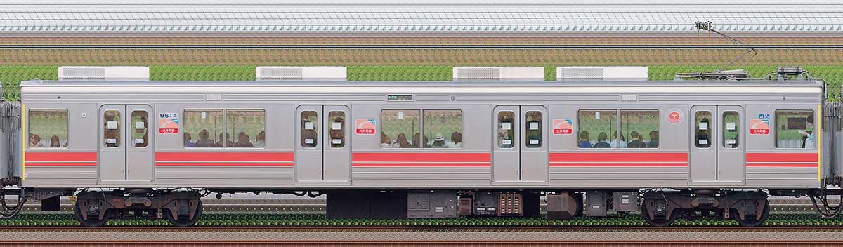 東急9000系デハ9614海側の側面写真