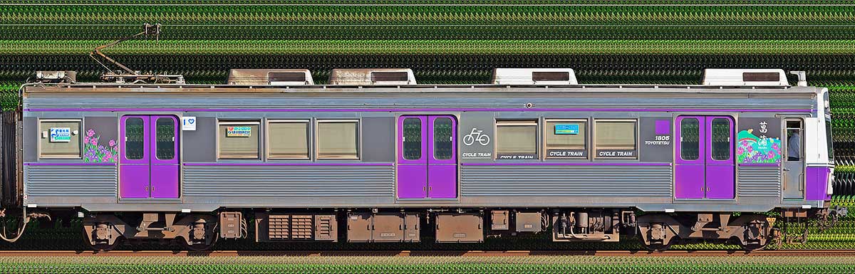 豊橋鉄道1800系モ1805奇数側の側面写真