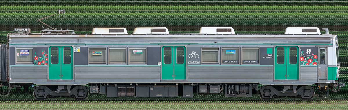 豊橋鉄道1800系モ1808奇数側の側面写真