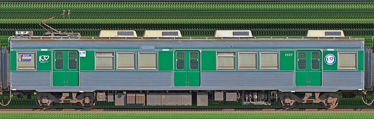 豊橋鉄道1800系モ1857（100周年ラッピング）逆側の側面写真