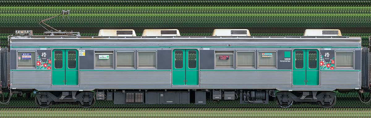 豊橋鉄道1800系モ1858奇数側の側面写真