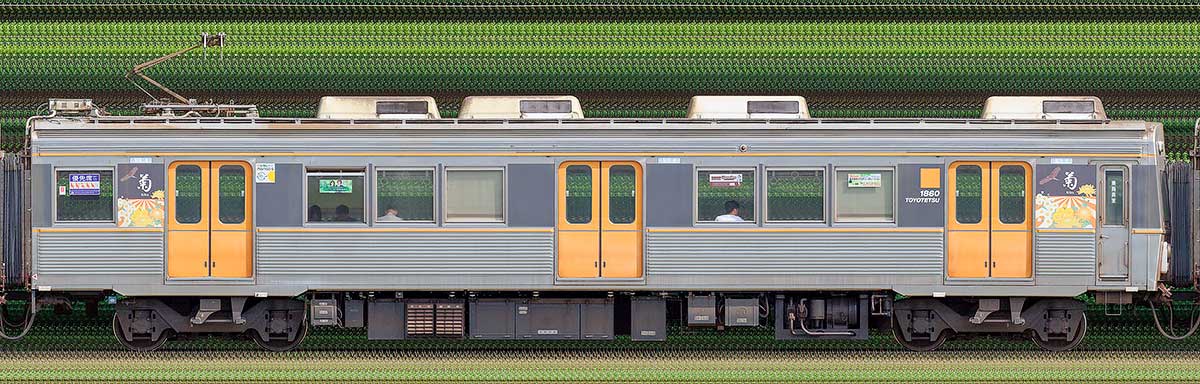 豊橋鉄道1800系モ1860奇数側の側面写真