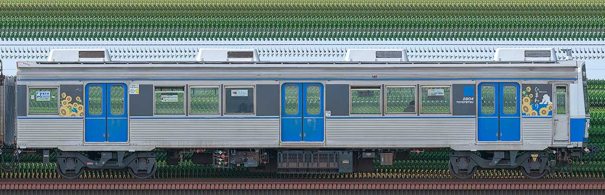 豊橋鉄道1800系ク2804偶数側の側面写真