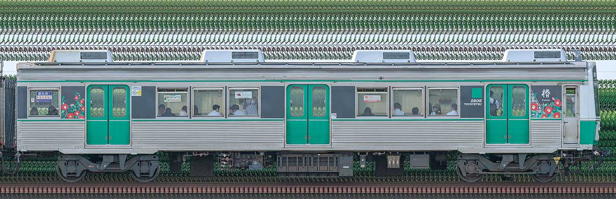 豊橋鉄道1800系ク2808偶数側の側面写真