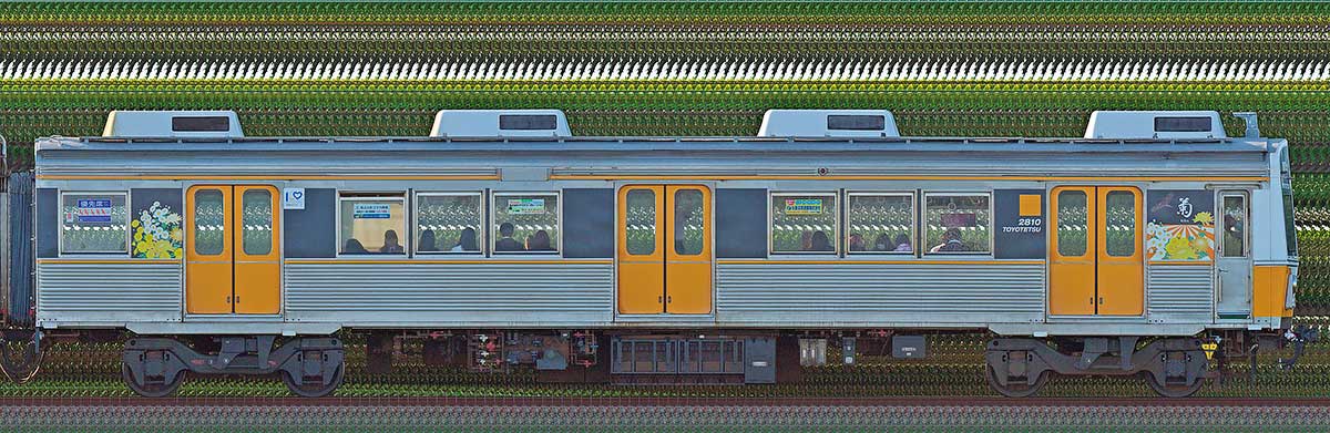 豊橋鉄道1800系ク2810偶数側の側面写真