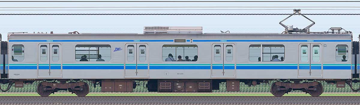 東京臨海高速鉄道70-000形70-011山側の側面写真