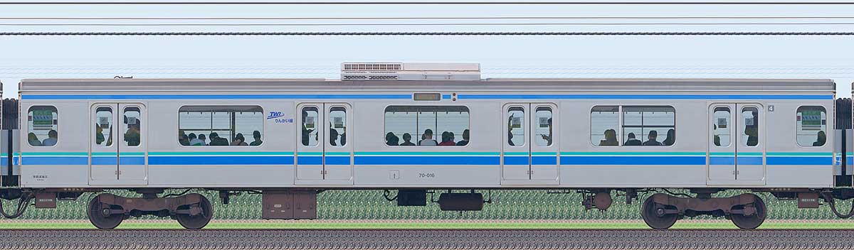 東京臨海高速鉄道70-000形70-016山側の側面写真