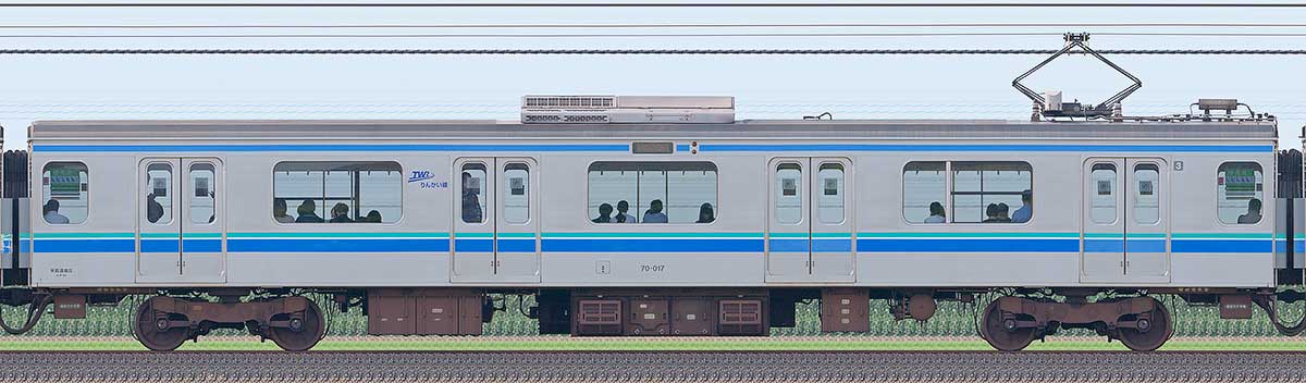 東京臨海高速鉄道70-000形70-017山側の側面写真