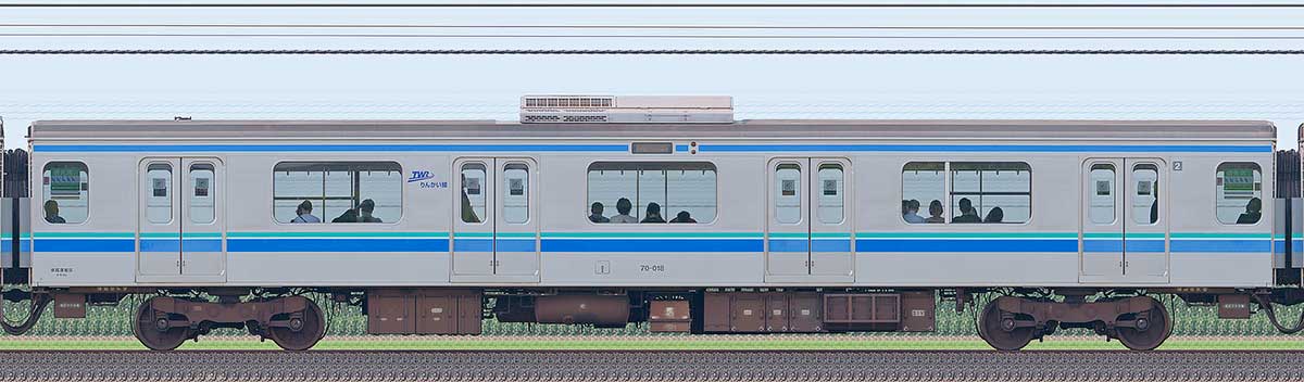 東京臨海高速鉄道70-000形70-018山側の側面写真