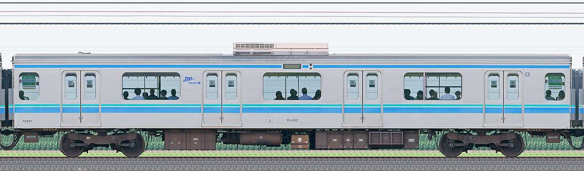 東京臨海高速鉄道70-000形70-032山側の側面写真
