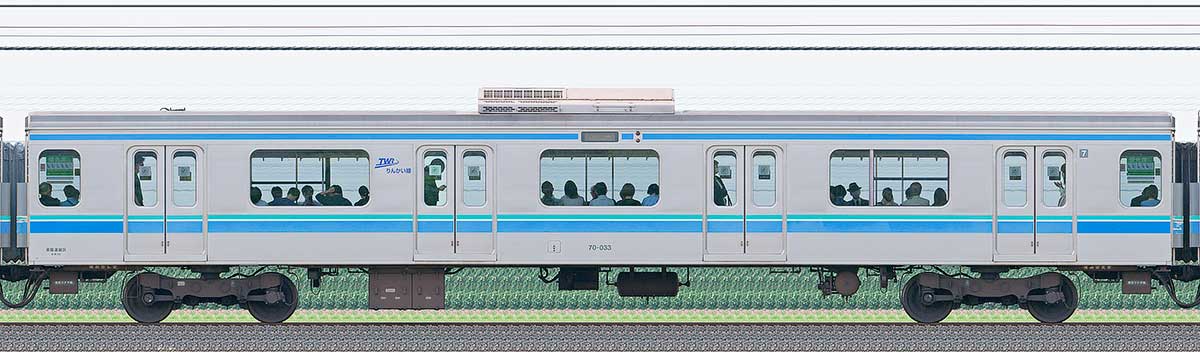 東京臨海高速鉄道70-000形70-033山側の側面写真