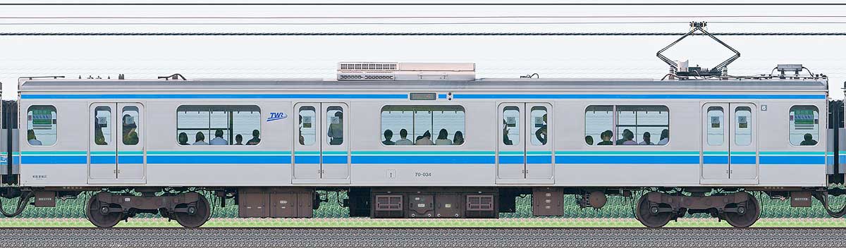 東京臨海高速鉄道70-000形70-034山側の側面写真
