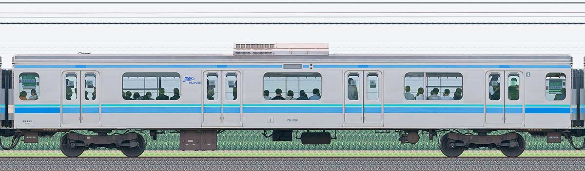 東京臨海高速鉄道70-000形70-036山側の側面写真