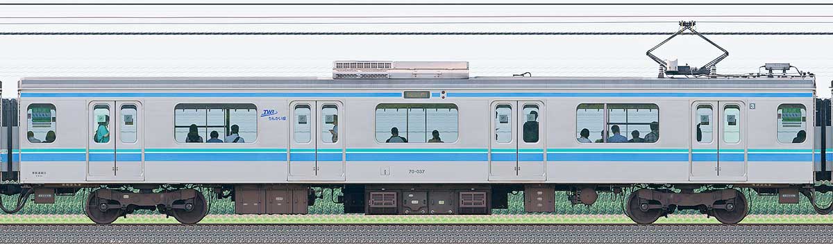 東京臨海高速鉄道70-000形70-037山側の側面写真